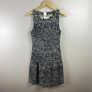 Banana Republic Marimekko Fit & Flare Dress Size 4 Black White Mod Work Event